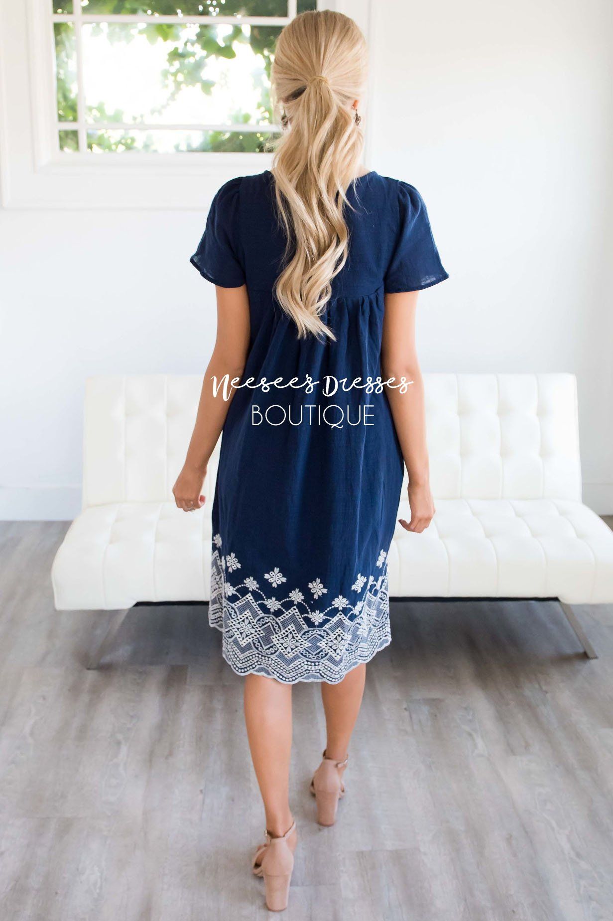 The Sydney Embroidered Dress Modest Dresses vendor-unknown 