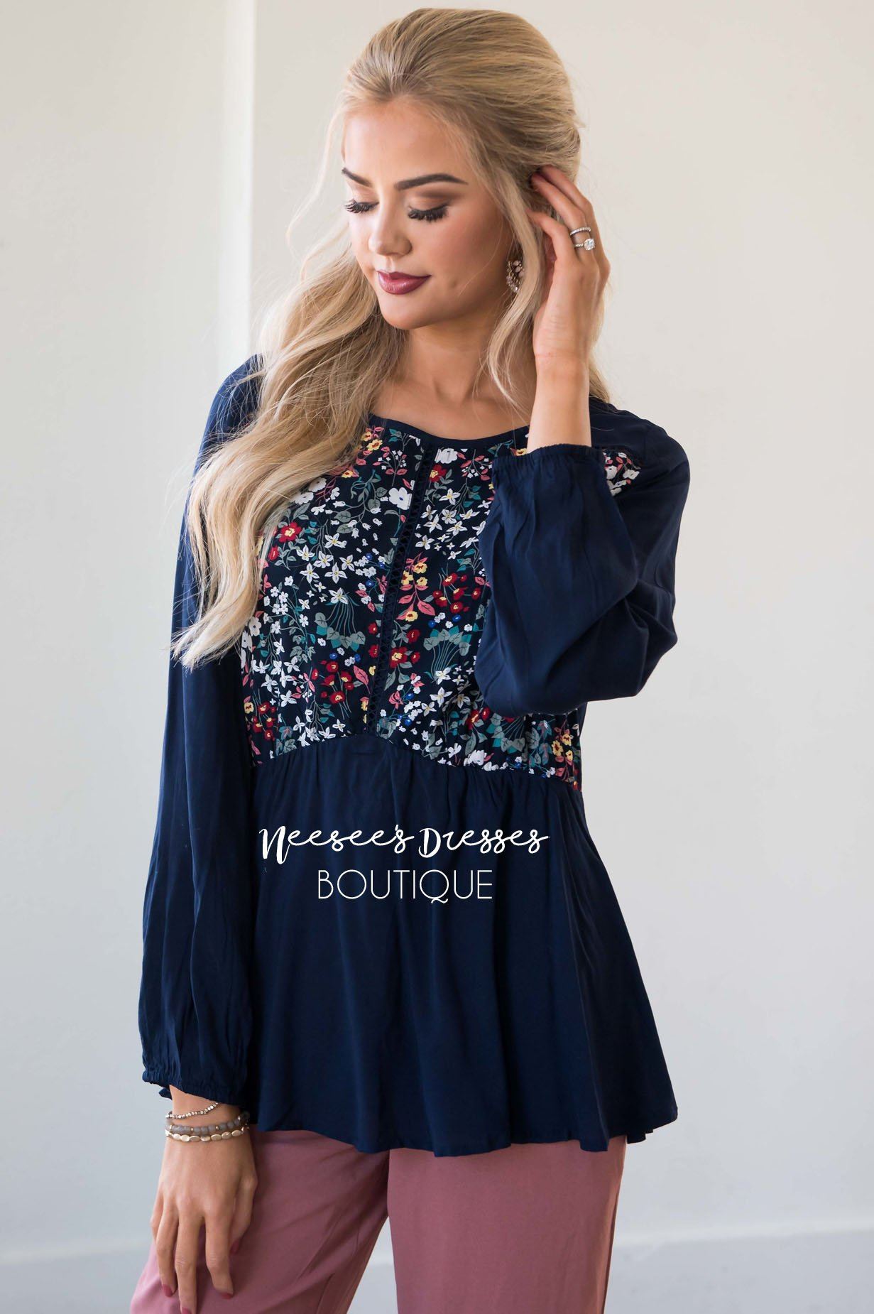 One Wish Floral Frenzy Peplum Top Tops vendor-unknown 