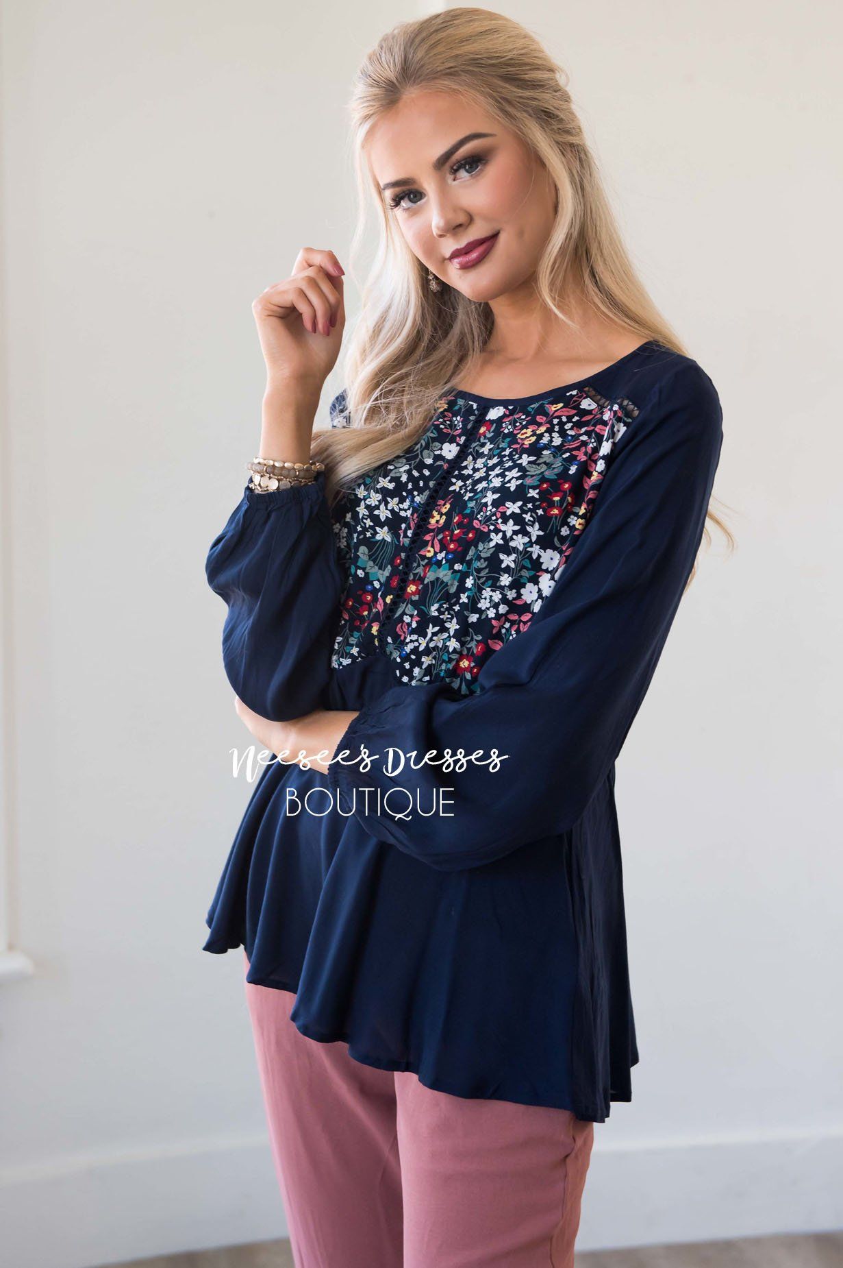 One Wish Floral Frenzy Peplum Top Tops vendor-unknown 