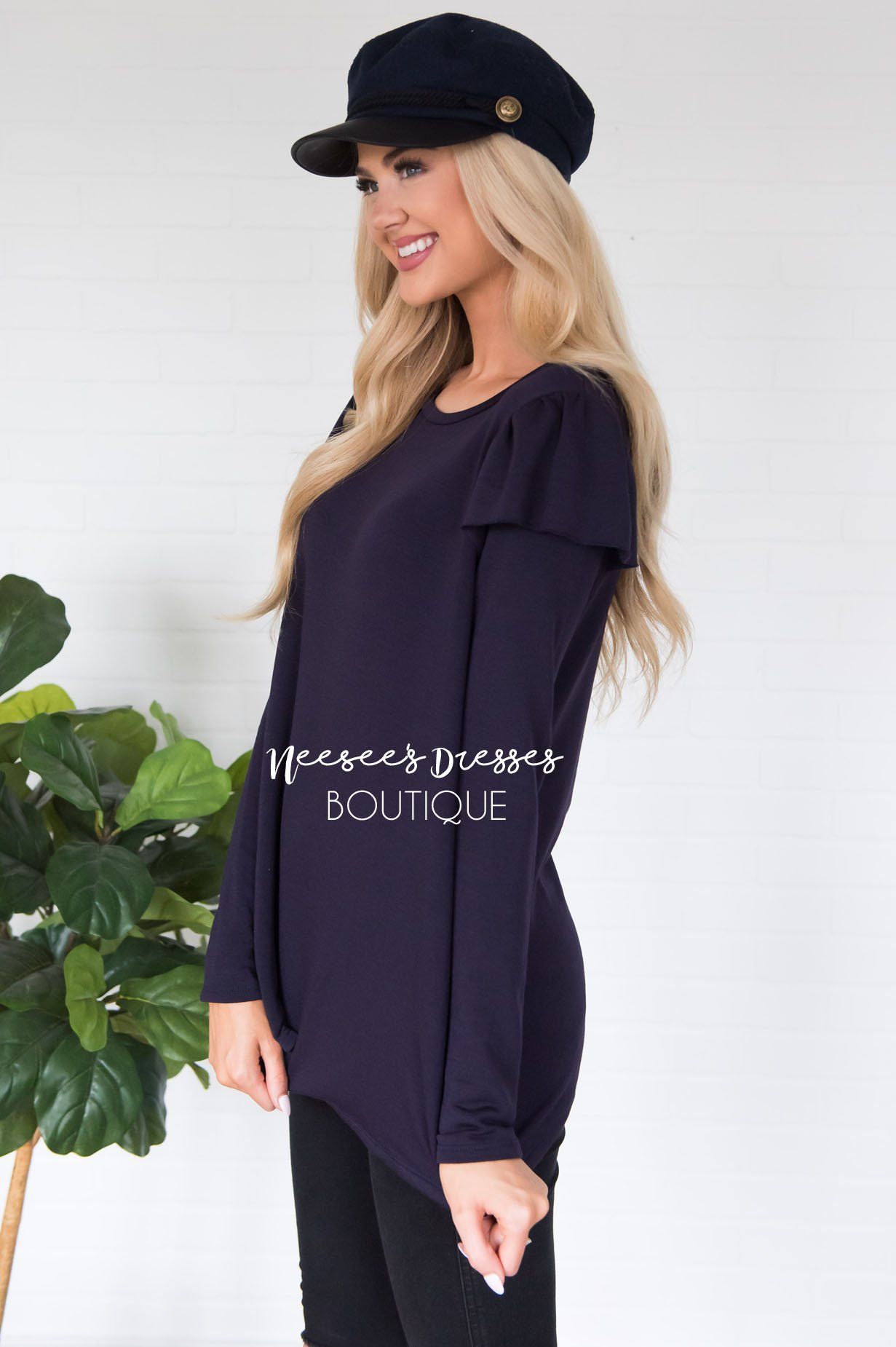You're So Beautiful Ruffle Sleeve Top Modest Dresses vendor-unknown 
