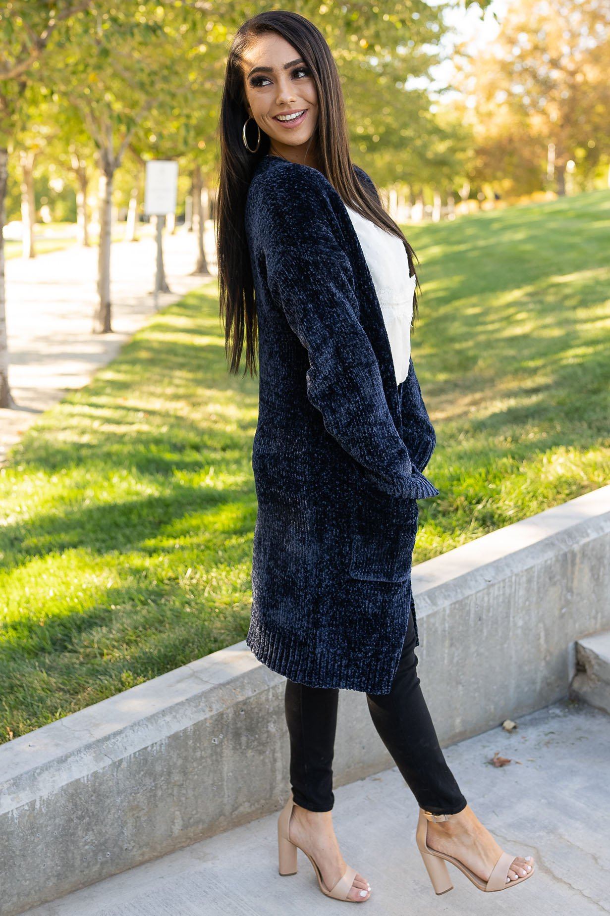 Living My Best Style Chenille Cardigan Modest Dresses vendor-unknown 