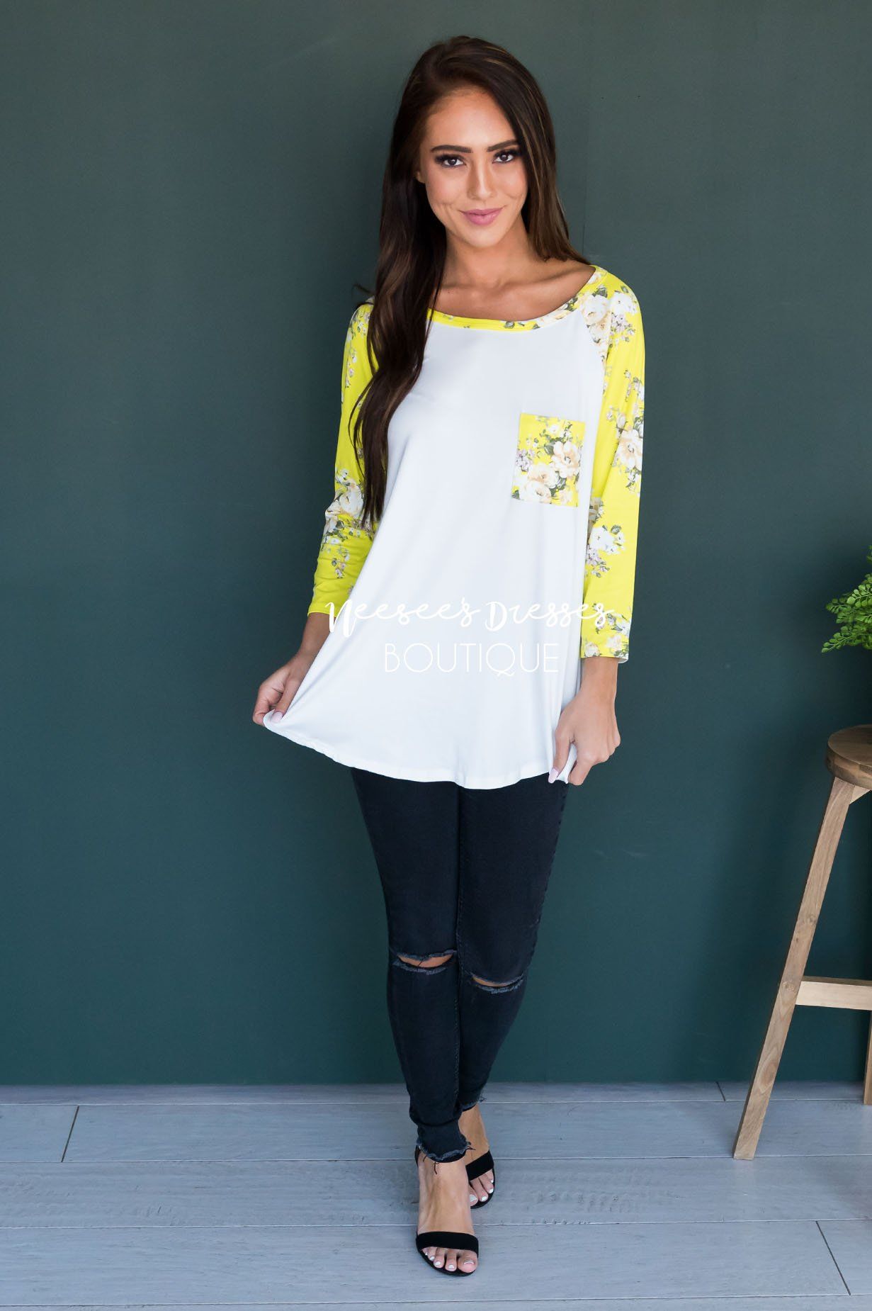 Back Again Modest Baseball Tee Modest Dresses vendor-unknown 