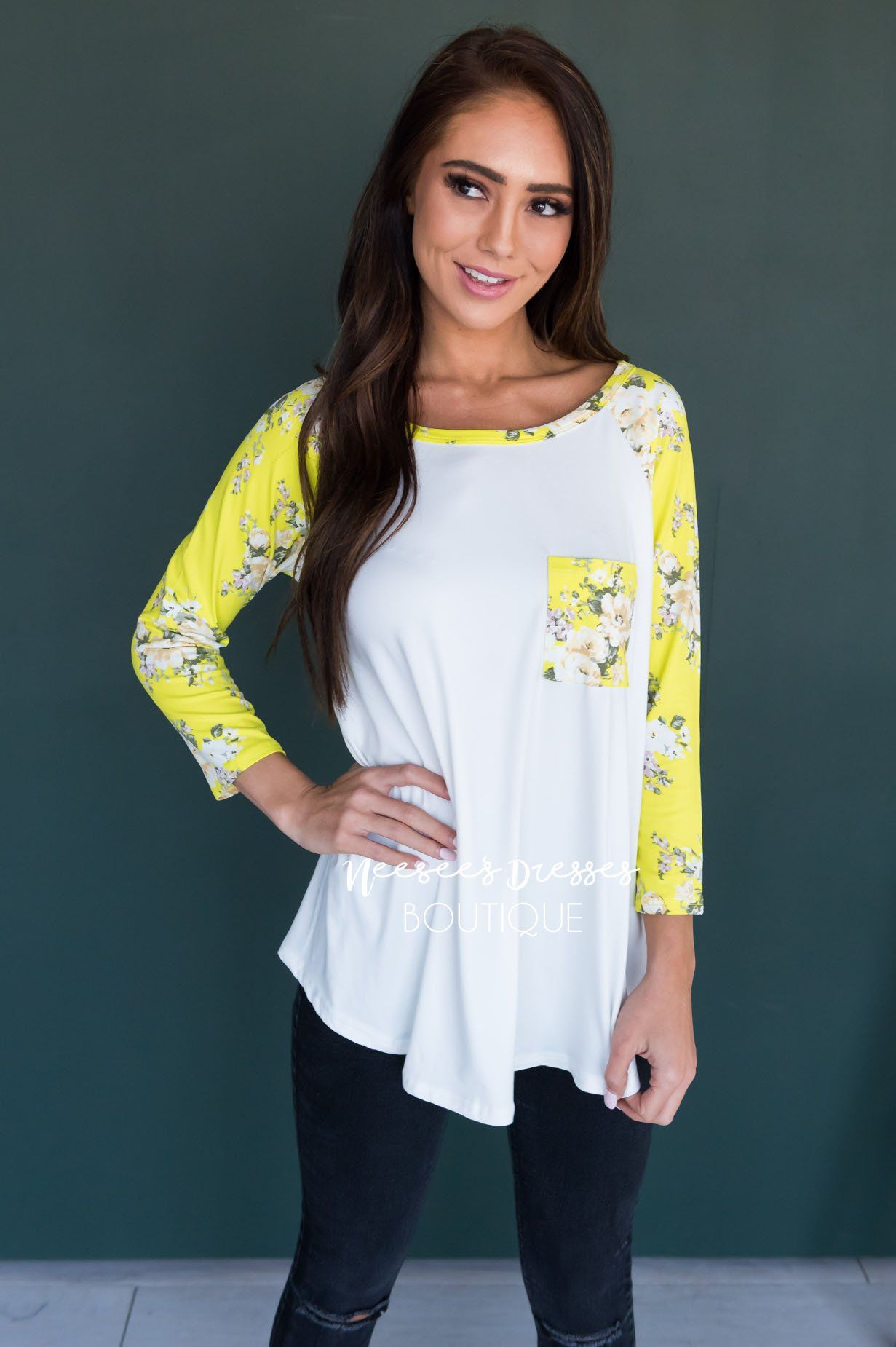 Back Again Modest Baseball Tee Modest Dresses vendor-unknown 