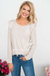 Be Extraordinary Ruffle Shoulder Sweater Tops vendor-unknown