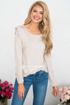 Be Extraordinary Ruffle Shoulder Sweater Tops vendor-unknown