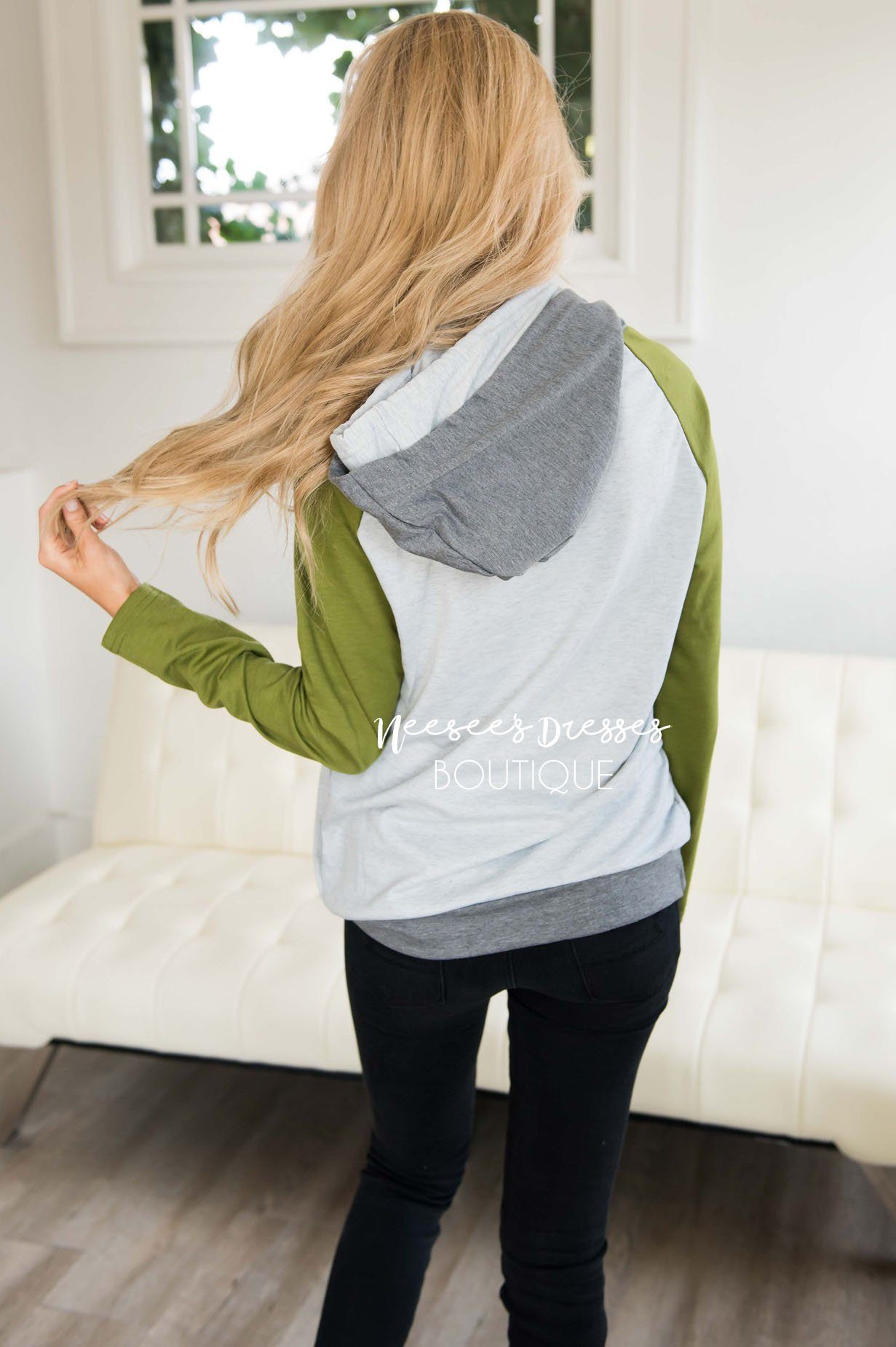 Shoulder Zip Double Hoodie Sweater Tops vendor-unknown 