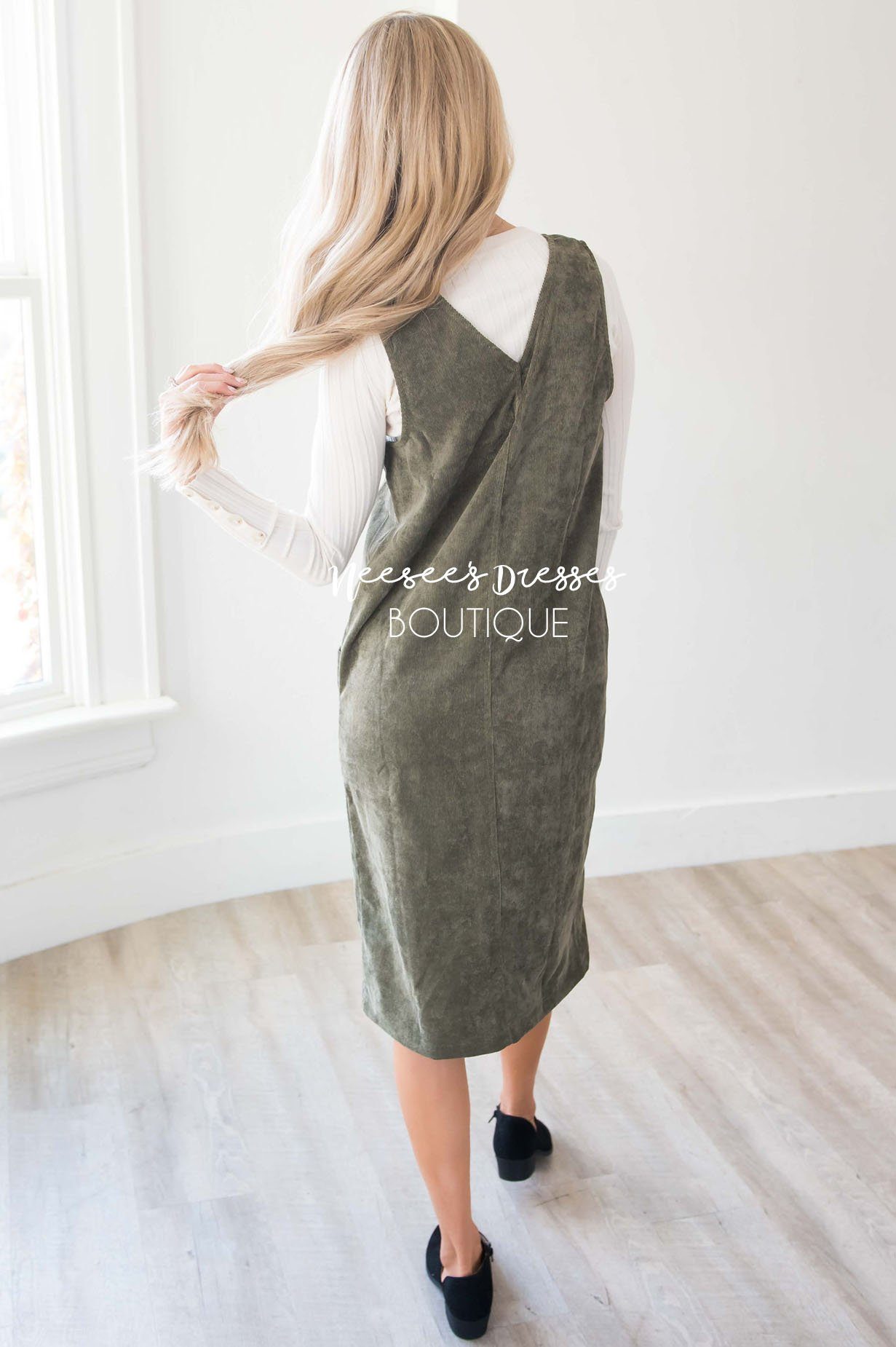 The Korina Patch Pocket Overall Dress Modest Dresses vendor-unknown 