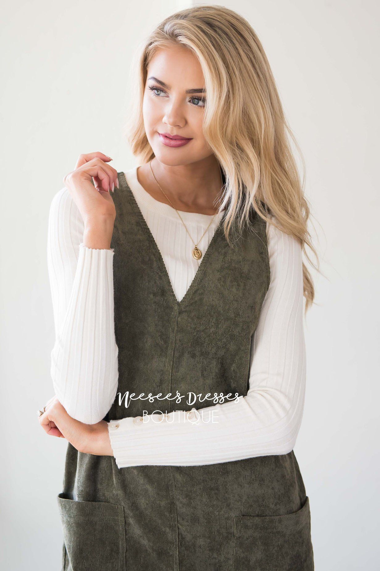 The Korina Patch Pocket Overall Dress Modest Dresses vendor-unknown 