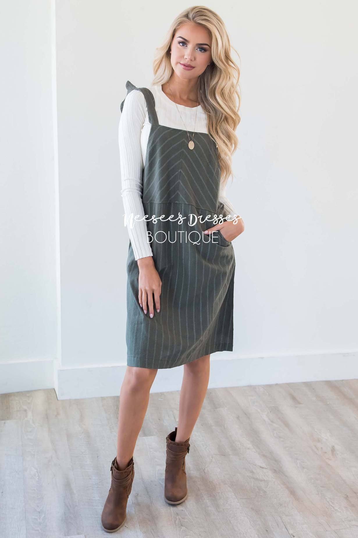 The Sammi Ruffle Overall Dress Modest Dresses vendor-unknown 