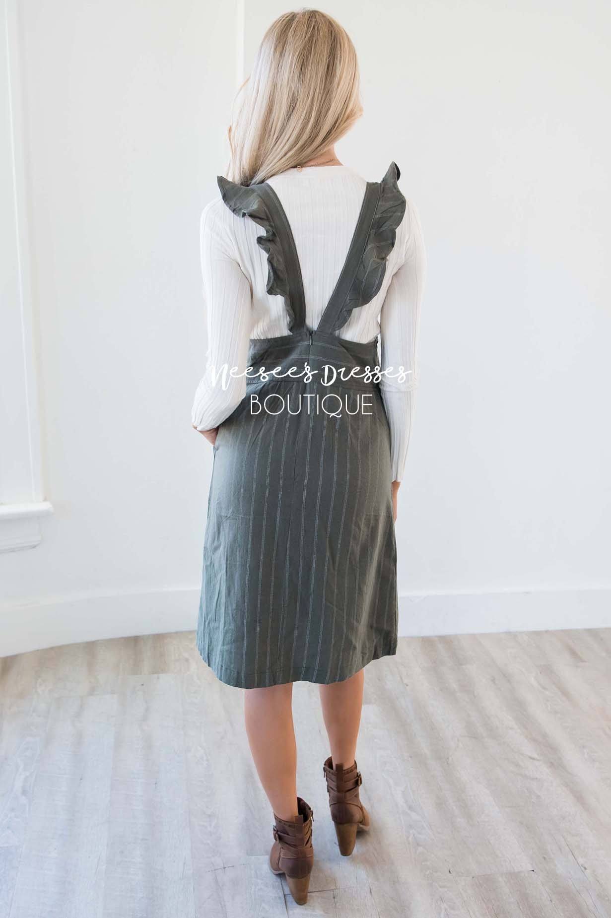 The Sammi Ruffle Overall Dress Modest Dresses vendor-unknown 