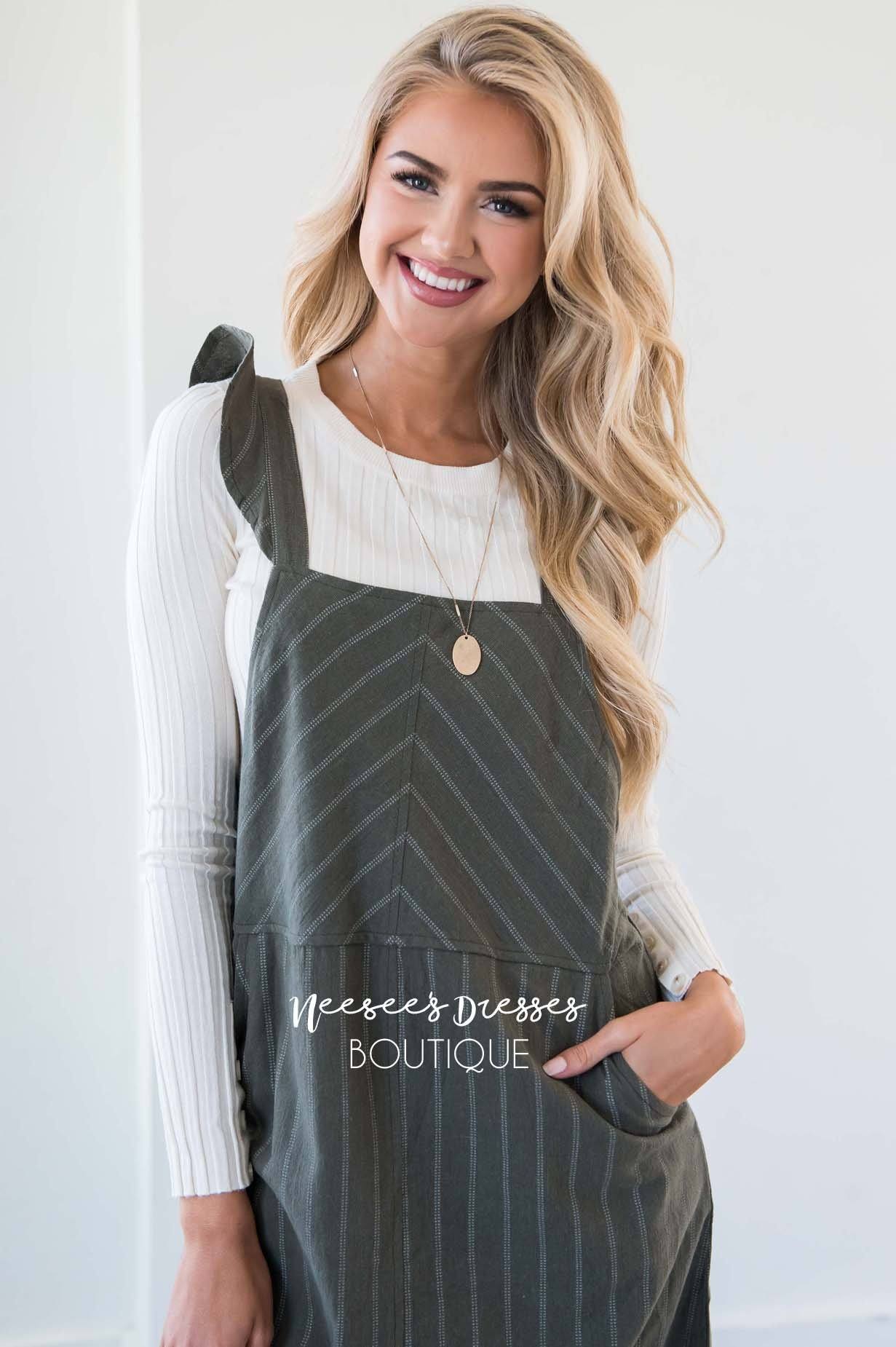 The Sammi Ruffle Overall Dress Modest Dresses vendor-unknown 
