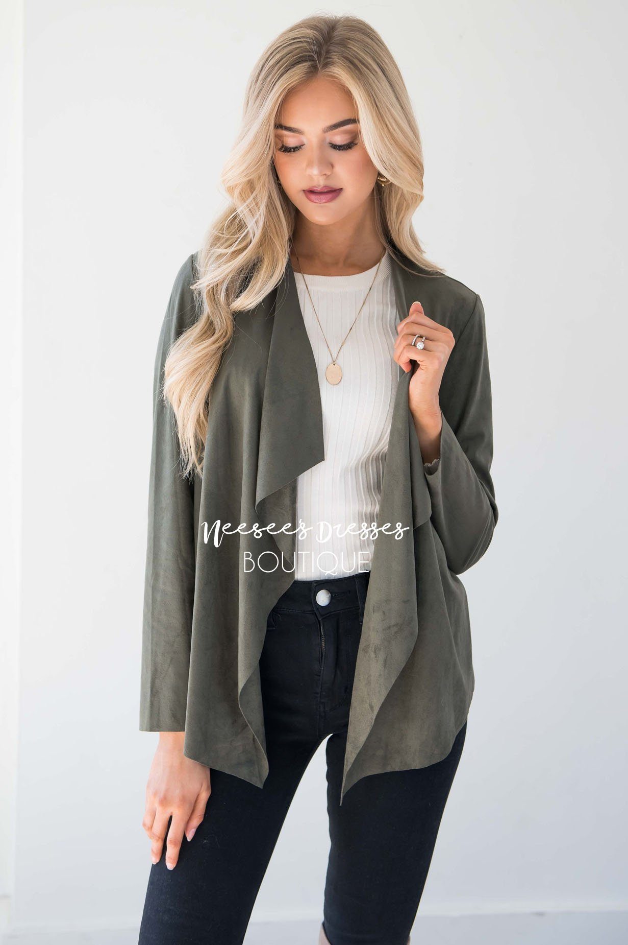 Tell Your Truth Suede Jacket Tops vendor-unknown 