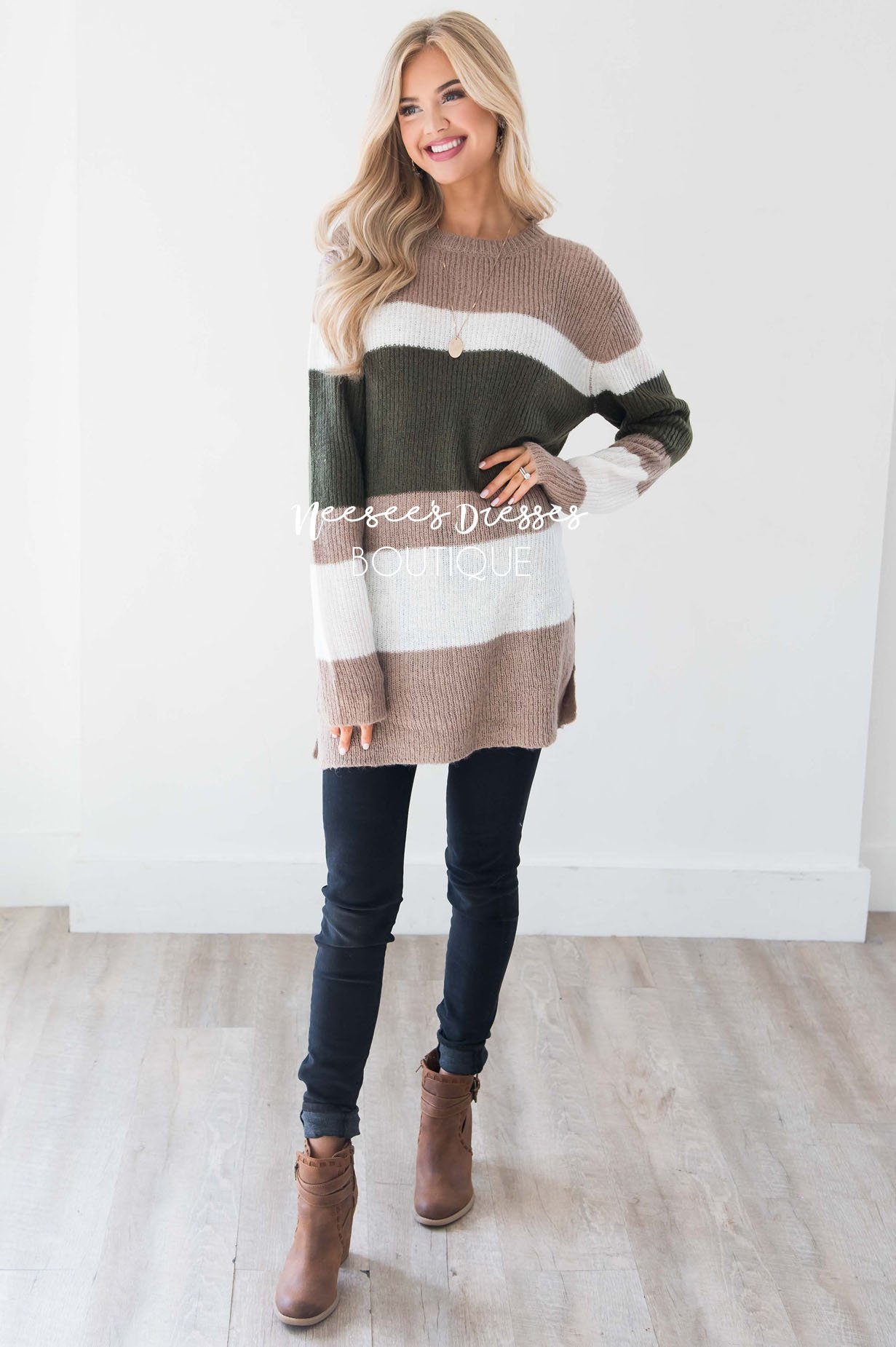 Glowing Fondness Striped Sweater Tops vendor-unknown 