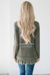 So Soft Lace Ruffle Hem Sweater Tops vendor-unknown