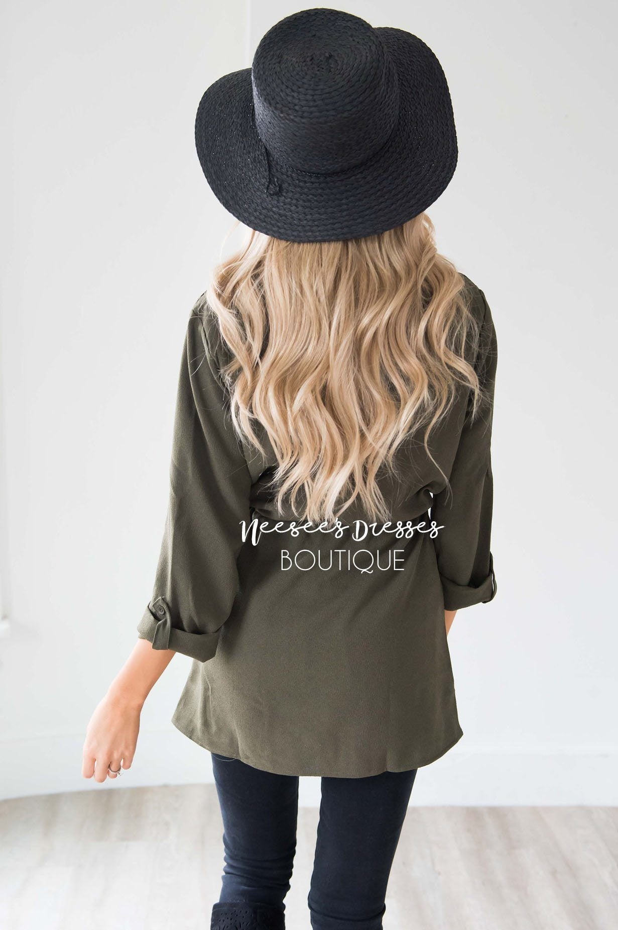Born To Explore Tie Waist Jacket Tops vendor-unknown 