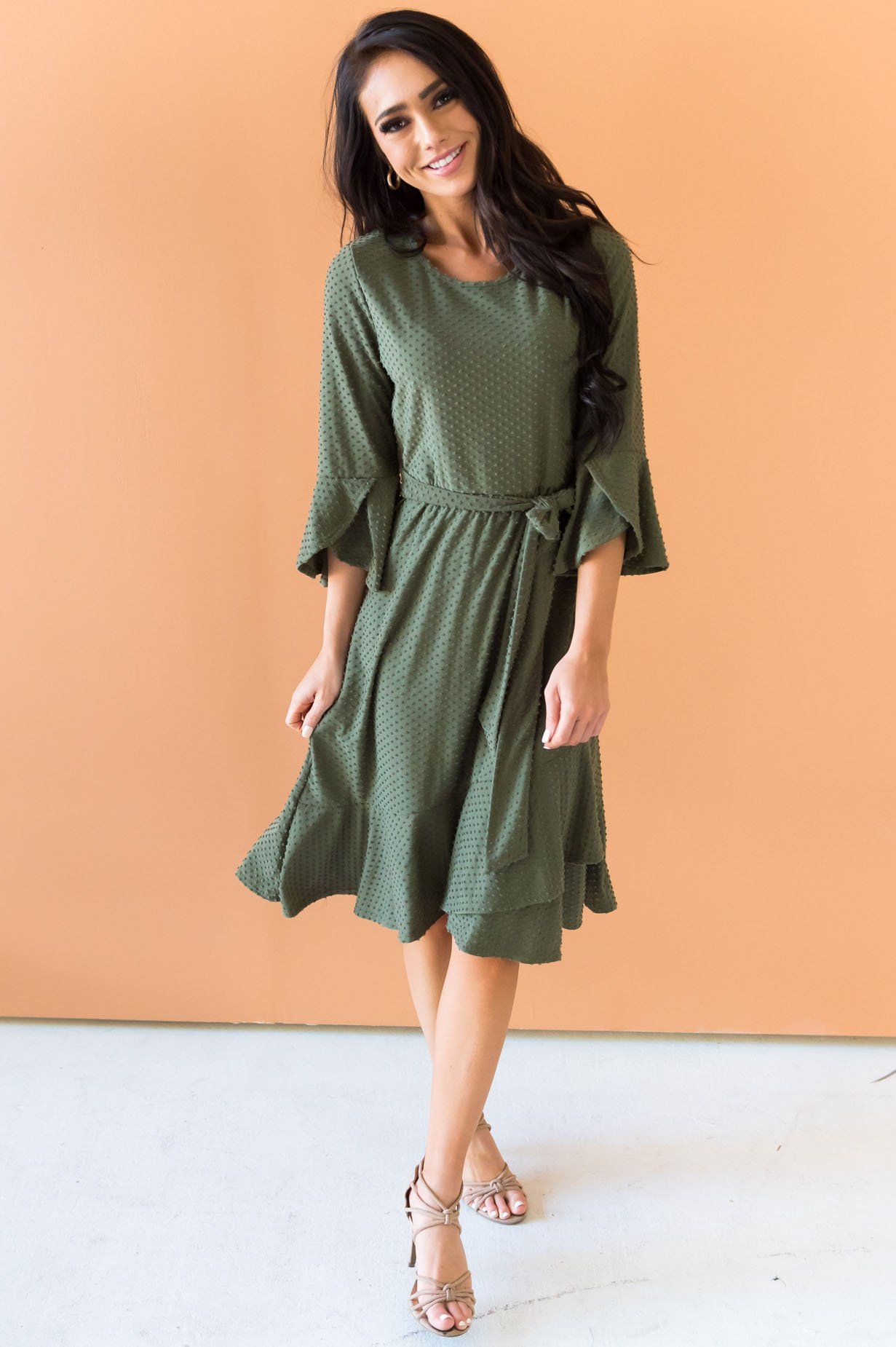 The Monti Swiss Dot Modest Dresses vendor-unknown 