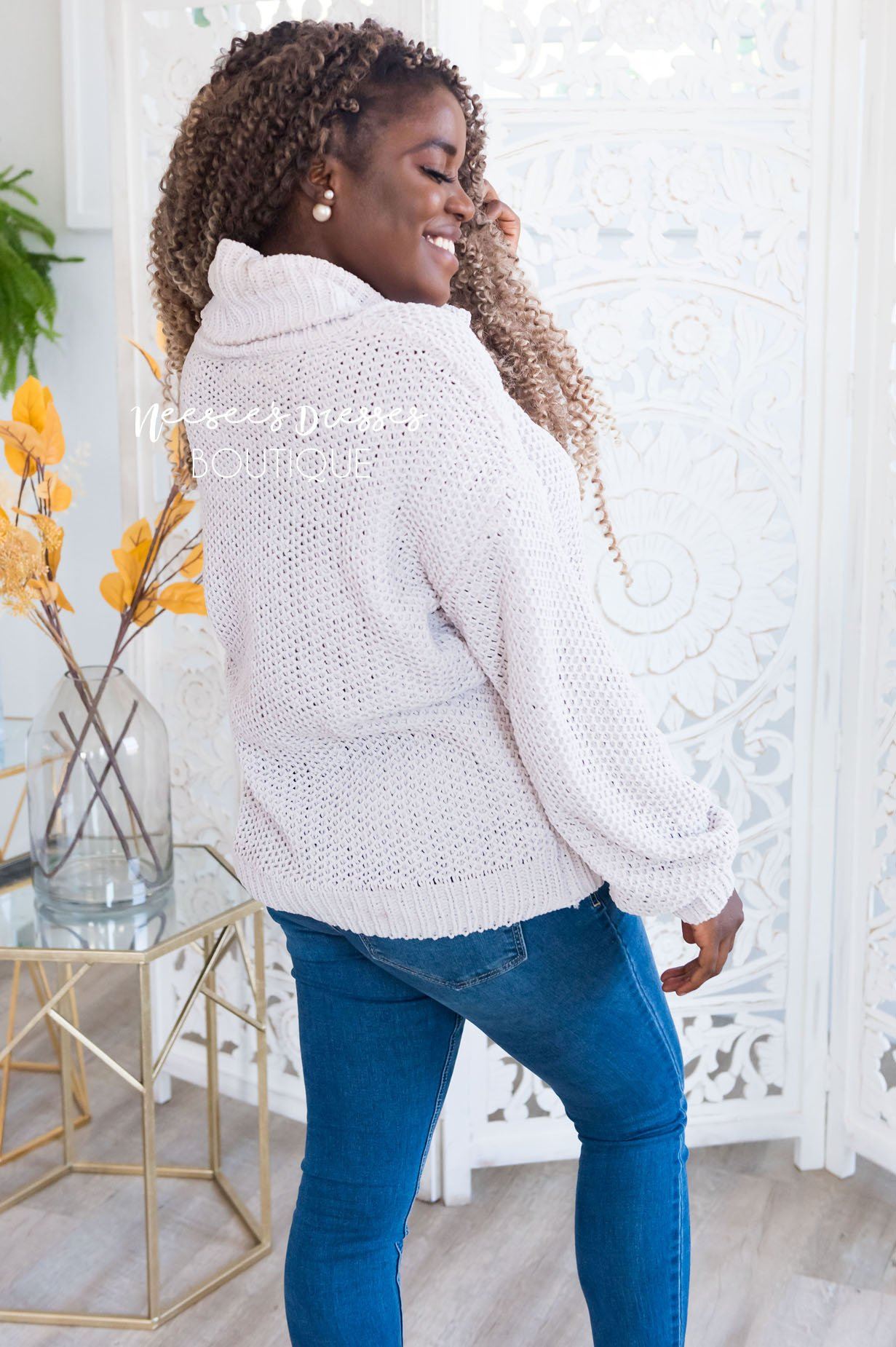 On The Hunt Modest Waffle Knit Sweater Modest Dresses vendor-unknown 