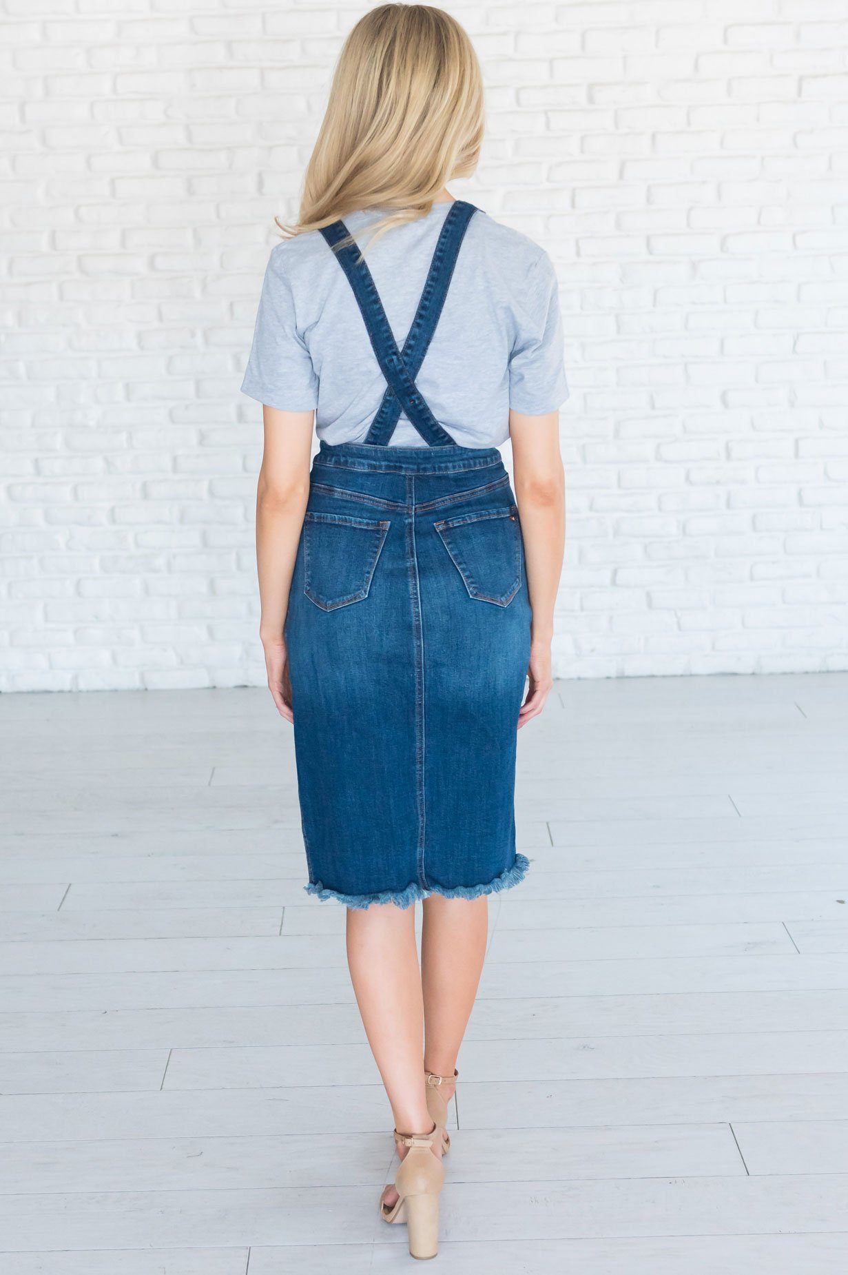 The Haidyn Denim Overall Dress Modest Dresses vendor-unknown 