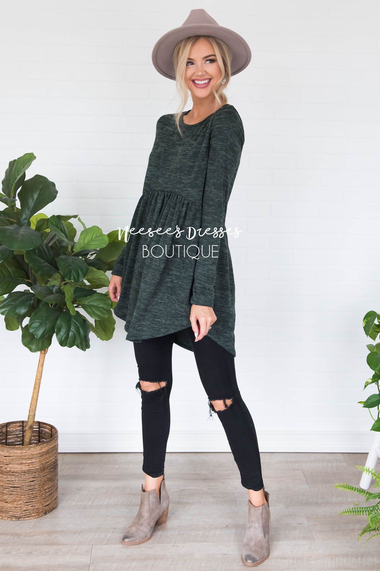 Casual Comfort Sweater Modest Dresses vendor-unknown 