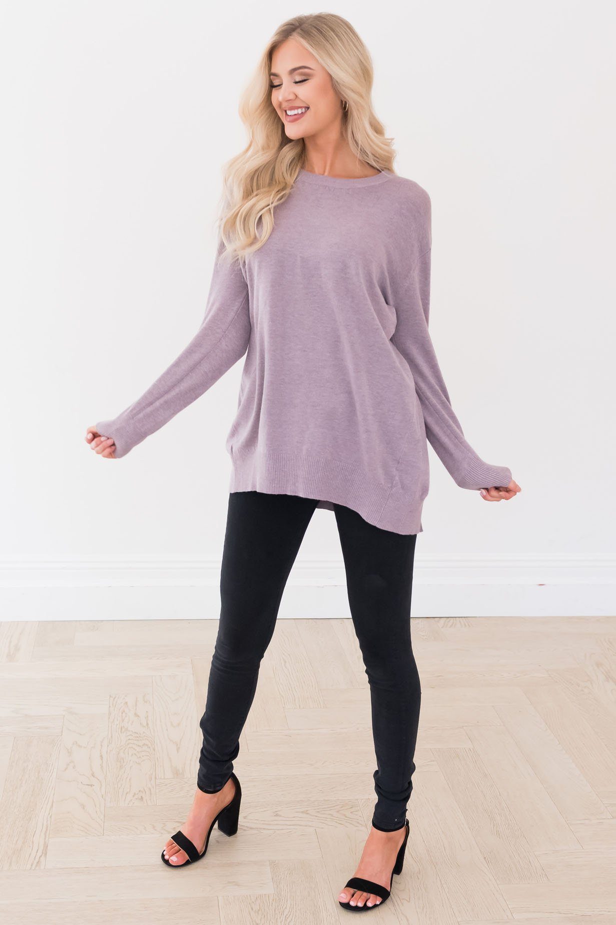 Live in The Moment Oversize Sweater Modest Dresses vendor-unknown 