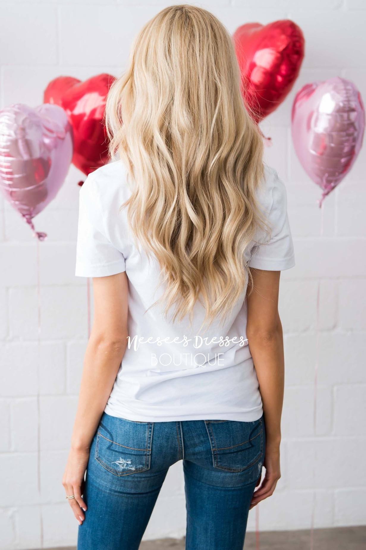 Plaid Love Heart Graphic Tee Tops vendor-unknown 