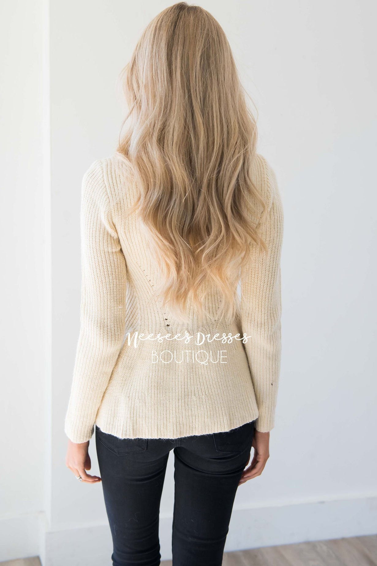 Fit And Flare Knit Sweater Tops vendor-unknown 