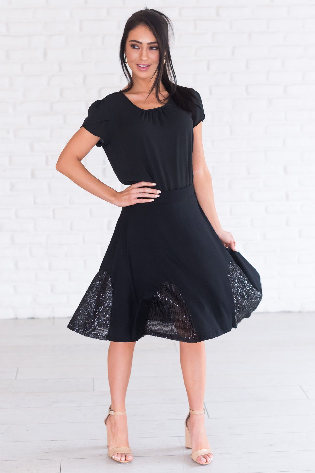 Pop of Sequins Modest Skirt Modest Dresses vendor-unknown 