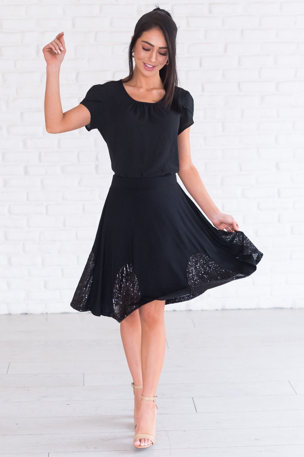 Pop of Sequins Modest Skirt Modest Dresses vendor-unknown 