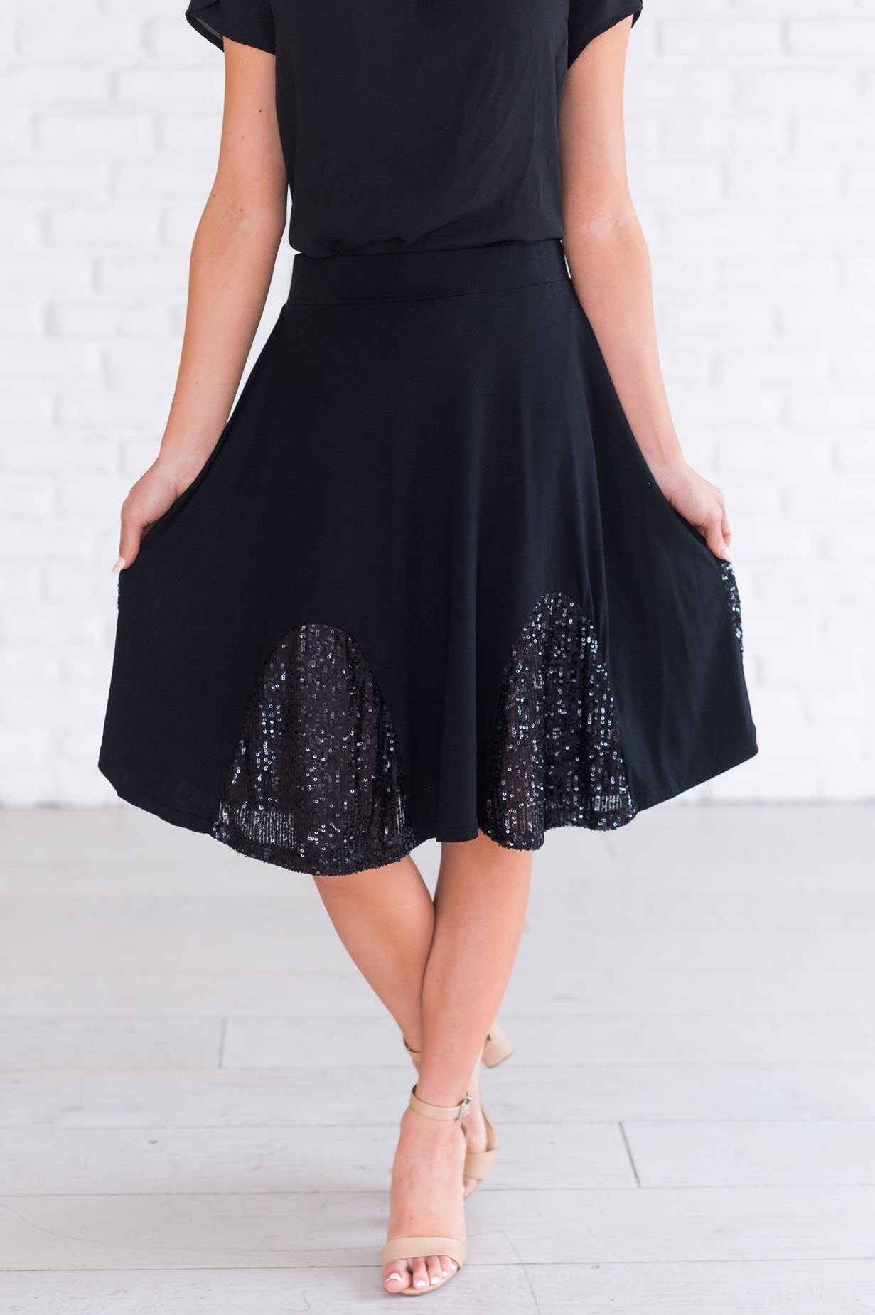 Pop of Sequins Modest Skirt Modest Dresses vendor-unknown 