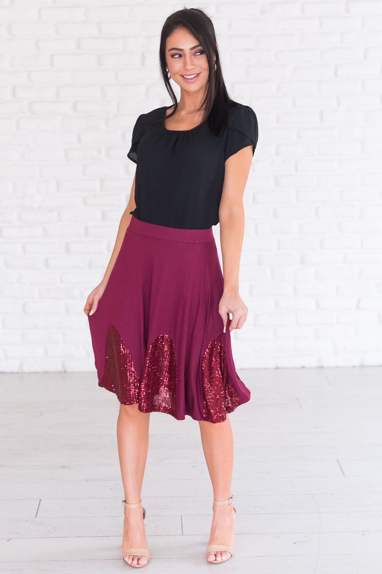 Pop of Sequins Modest Skirt Modest Dresses vendor-unknown 