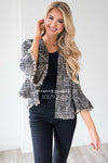 We're Chasing Forever Peplum Jacket Tops vendor-unknown