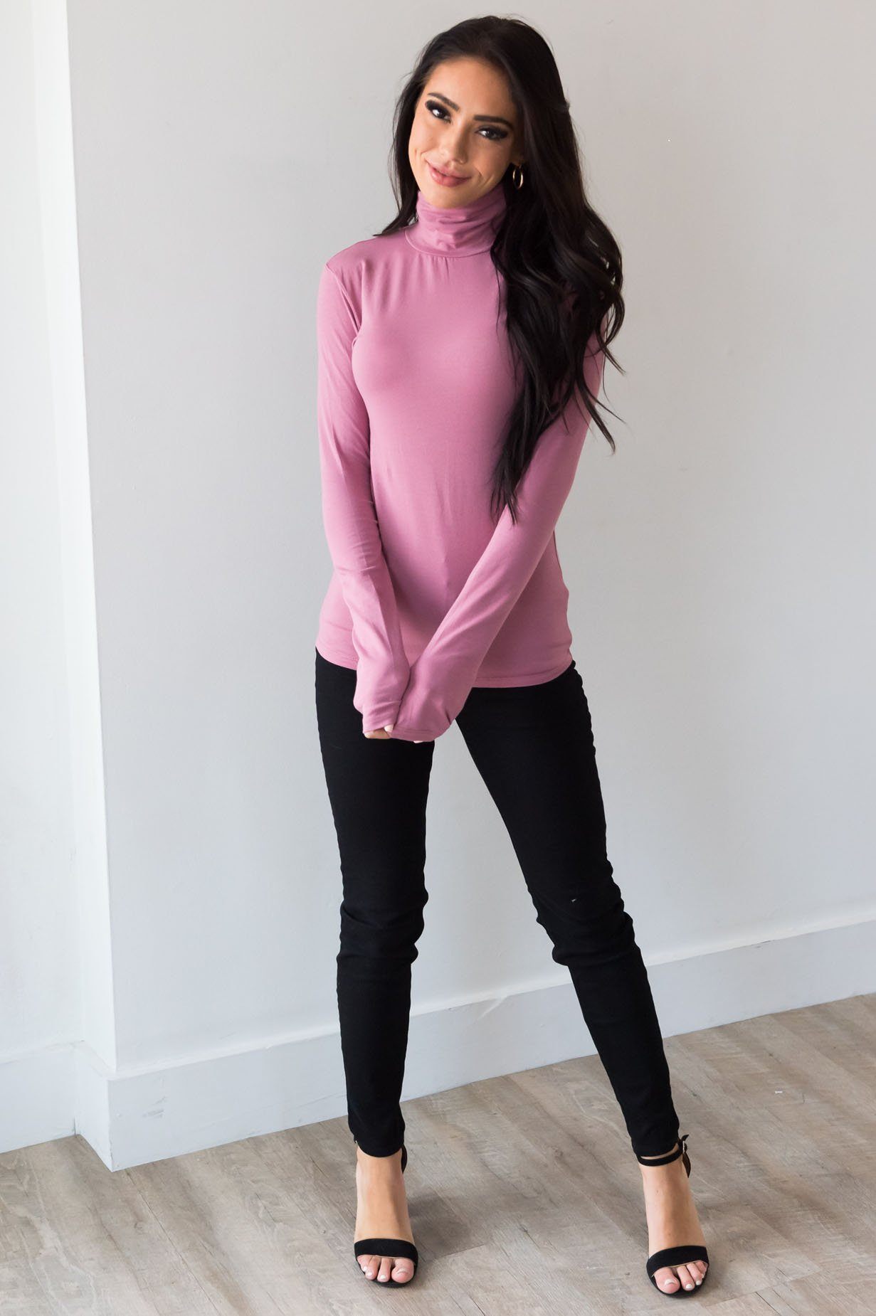 Get Close To Me Modest Turtleneck Tops vendor-unknown 