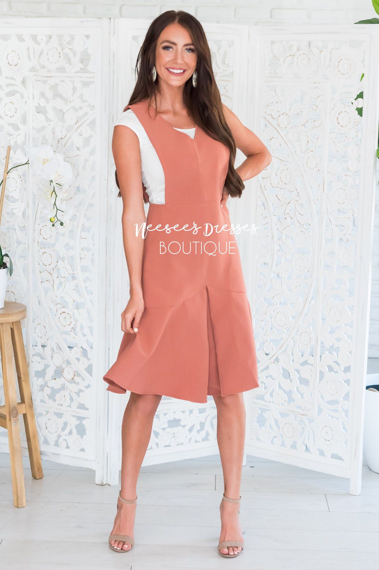 The Phoenix Pleated Godet Overall Dress Modest Dresses vendor-unknown 