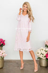 Day Dreamer Lace Dress in Pastel Pink Modest Dresses vendor-unknown