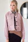 Dusty Pink Corduroy Jacket Tops vendor-unknown