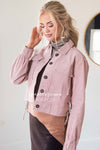 Dusty Pink Corduroy Jacket Tops vendor-unknown