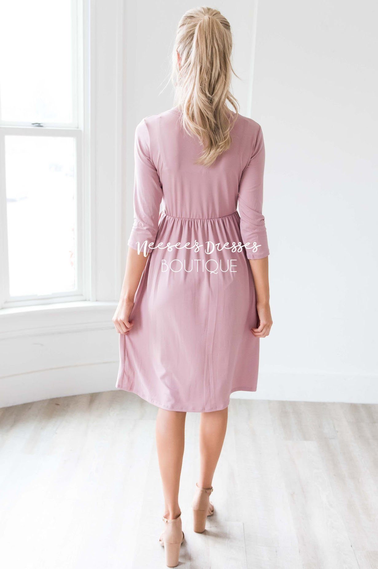 The Poppy 3/4 Length Sleeves Modest Dresses vendor-unknown 