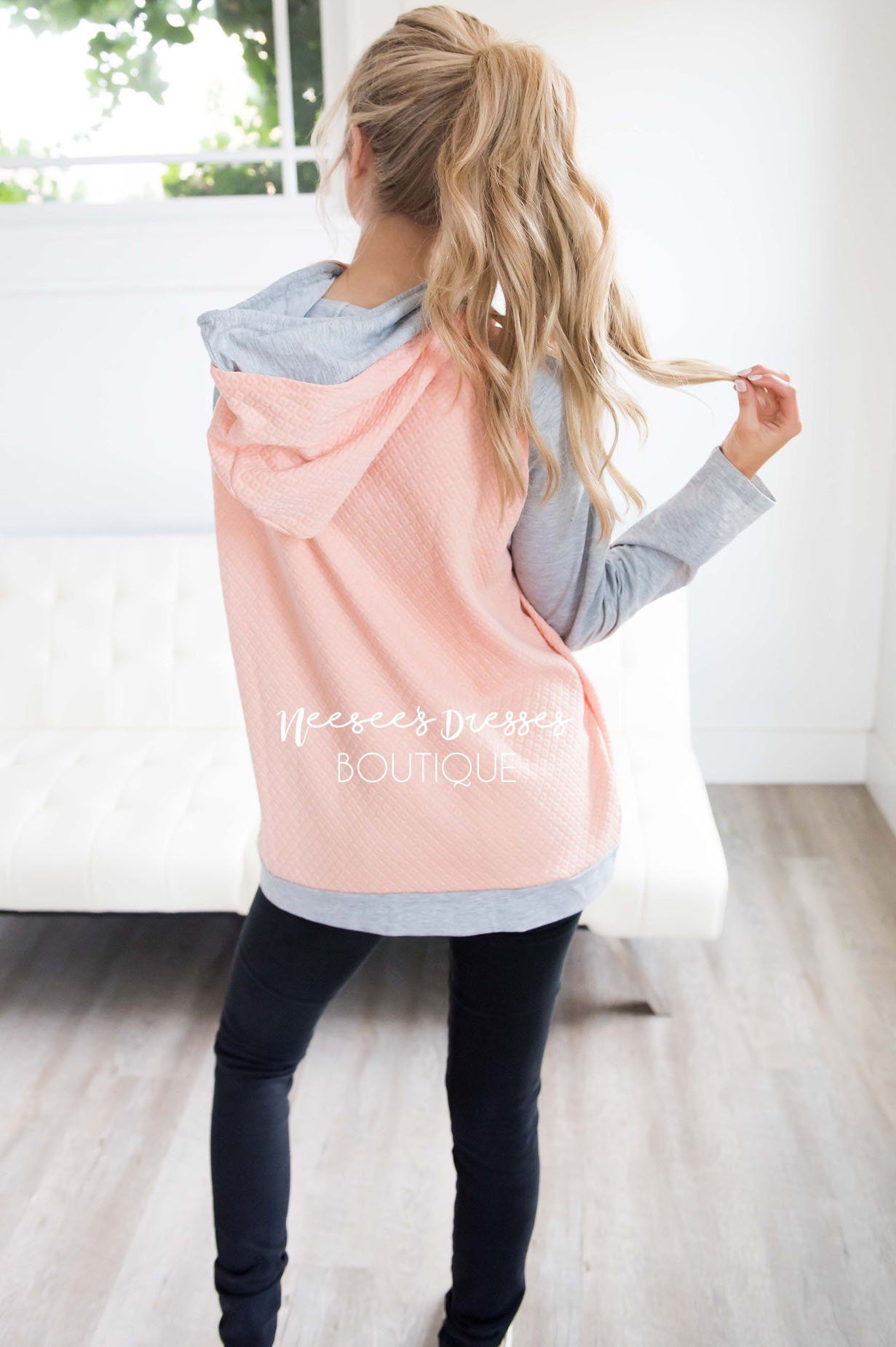 Shoulder Zip Double Hoodie Sweater Tops vendor-unknown 