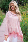 Lessons In Love Lace Trim Sweater Tops vendor-unknown