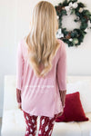 Sequin Striped Long Sleeve Top Tops vendor-unknown