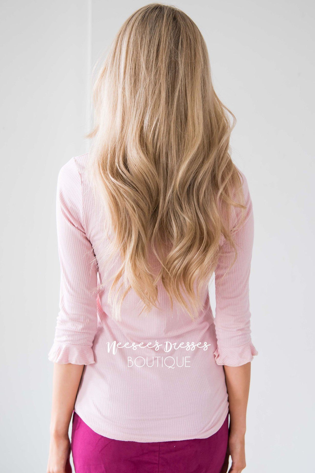 Ruffle Tie Neck Bell Sleeve Top Tops vendor-unknown 