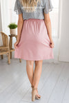 Pink Button Down Detail Skirt Skirts vendor-unknown