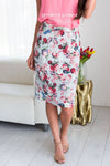 Soft Sage Floral Modest Pencil Skirt Skirts vendor-unknown