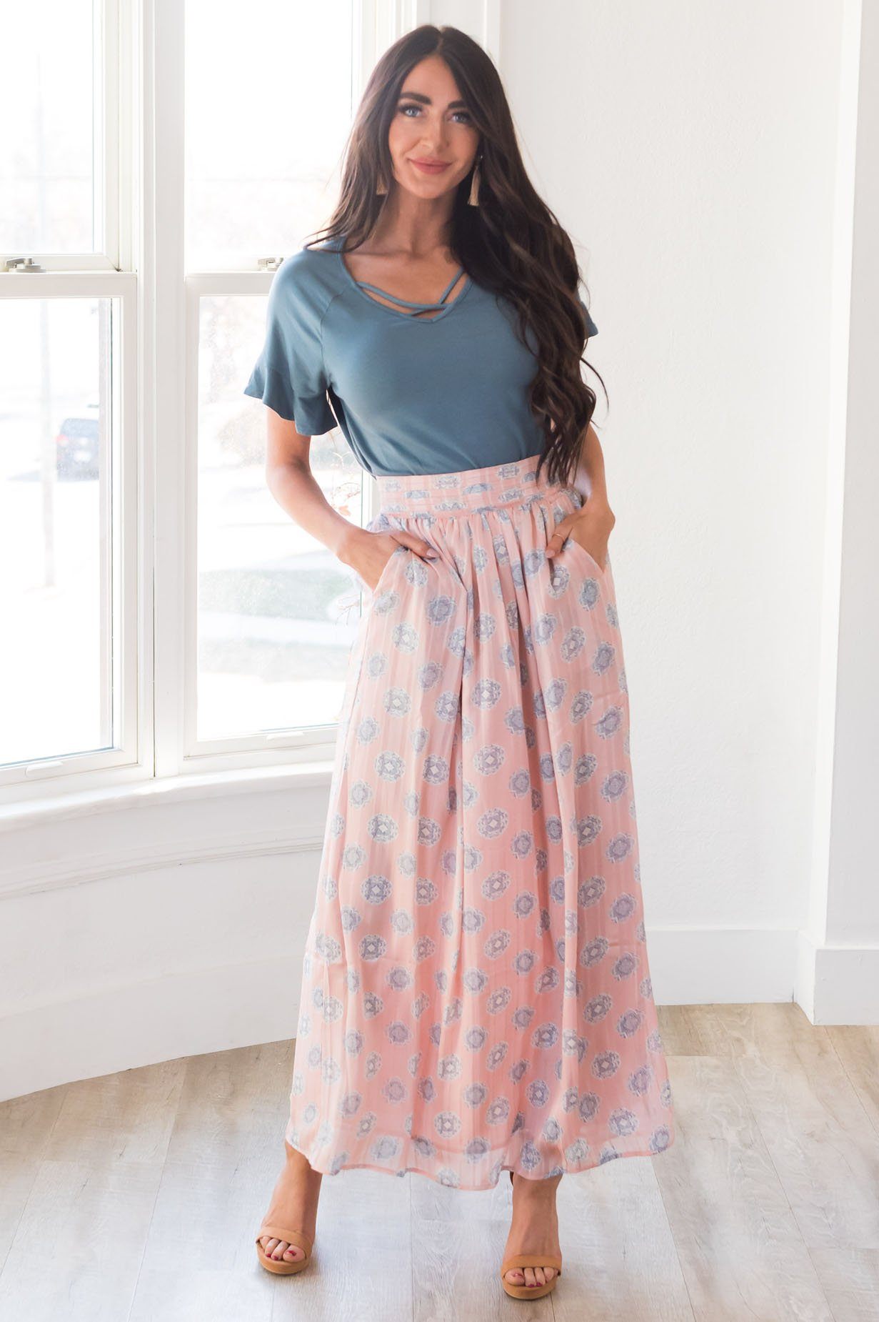 Always Loving Medallion Maxi Skirt Skirts vendor-unknown 
