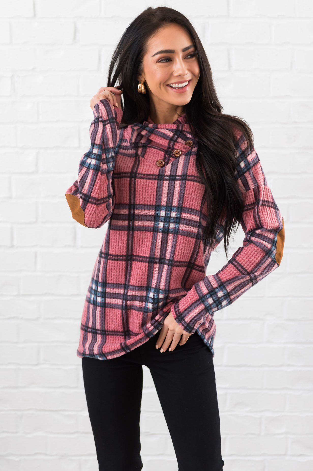 Beautiful In Plaid Modest Top Modest Dresses vendor-unknown 