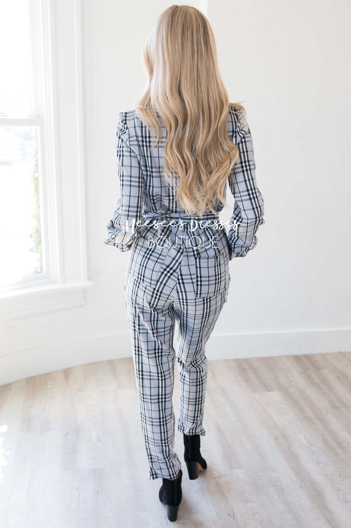 The Lurlene Plaid Jumpsuit Modest Dresses vendor-unknown 