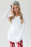 Ribbed Long Sleeve Tunic Tops vendor-unknown