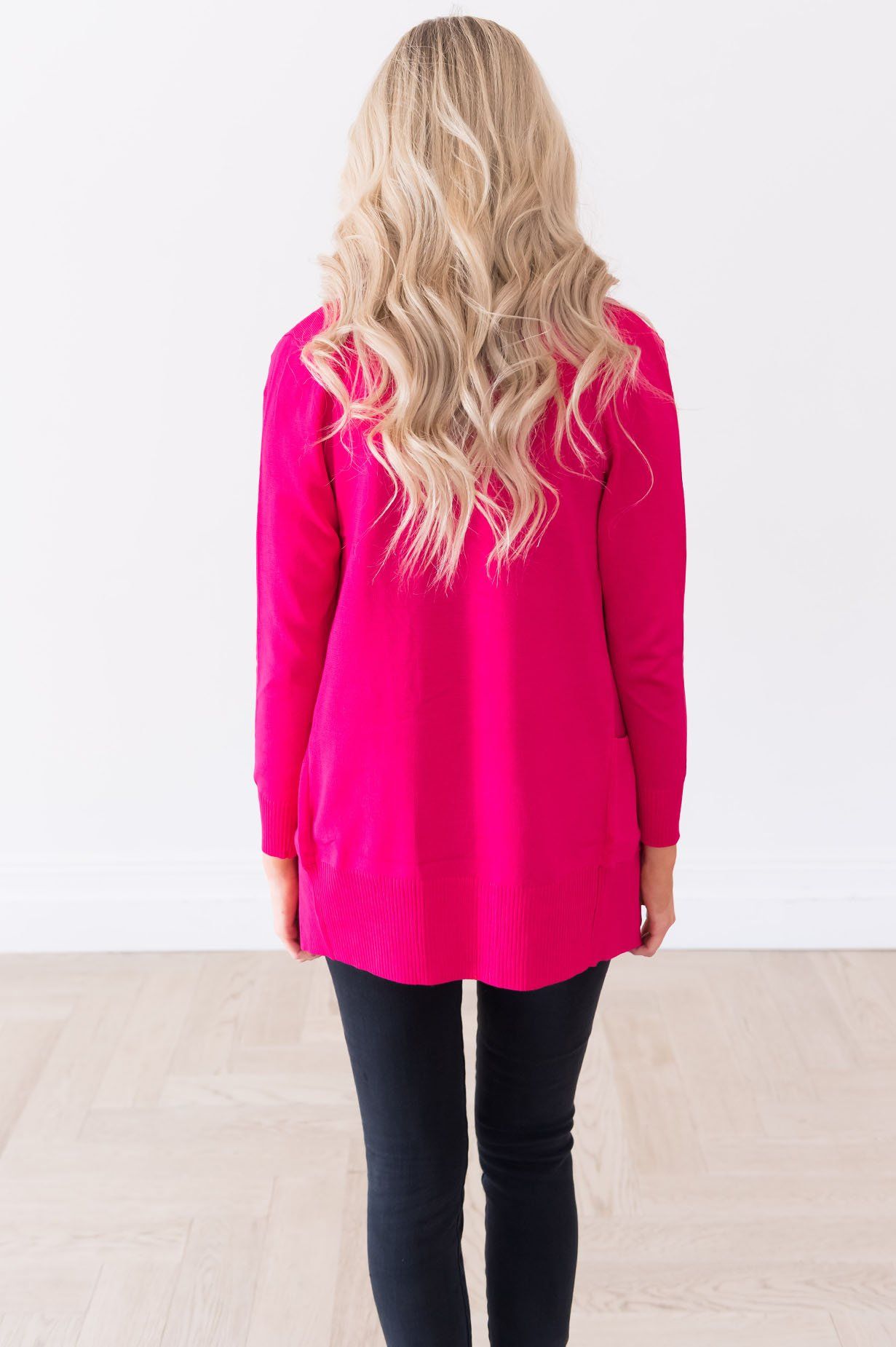 Long Distance Modest Pocket Cardigan Tops vendor-unknown 