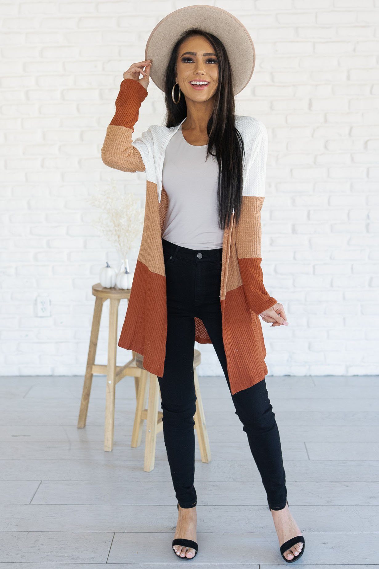 Candy Corn Modest Thermal Cardigan Modest Dresses vendor-unknown 