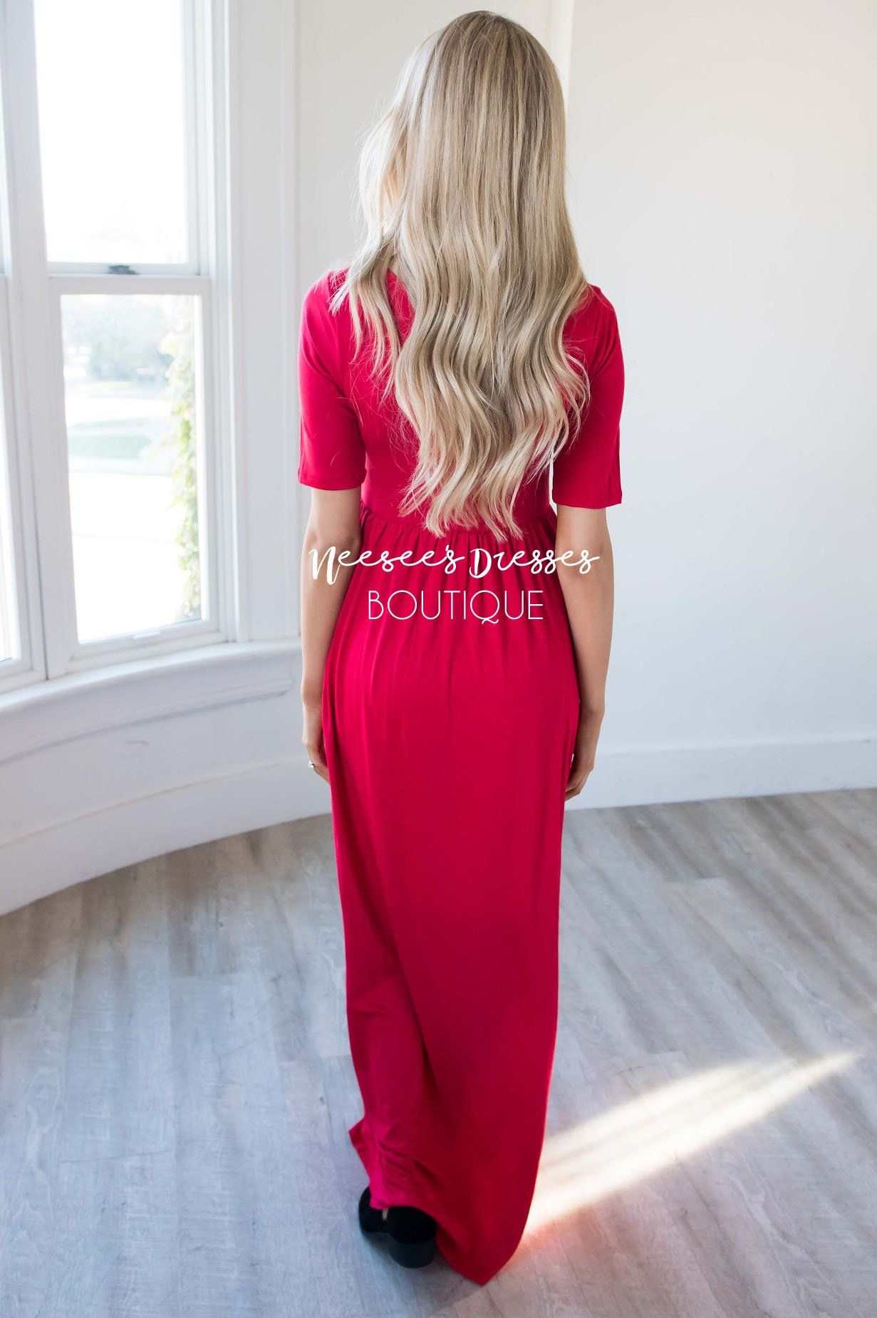 The Ritchie 3/4 Length Sleeve Maxi Dress Modest Dresses vendor-unknown 